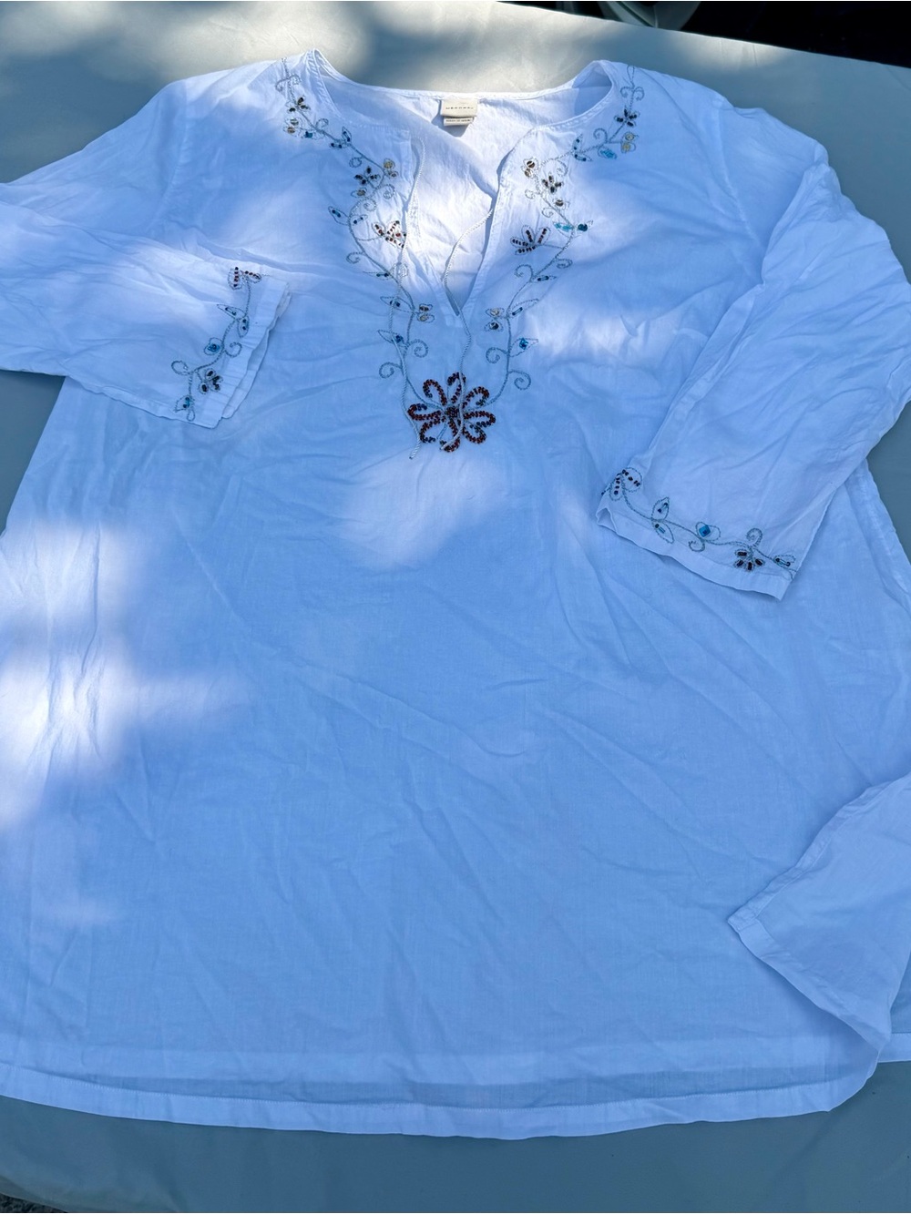 Merona White Embroidered Tunic Swimsuit cover up